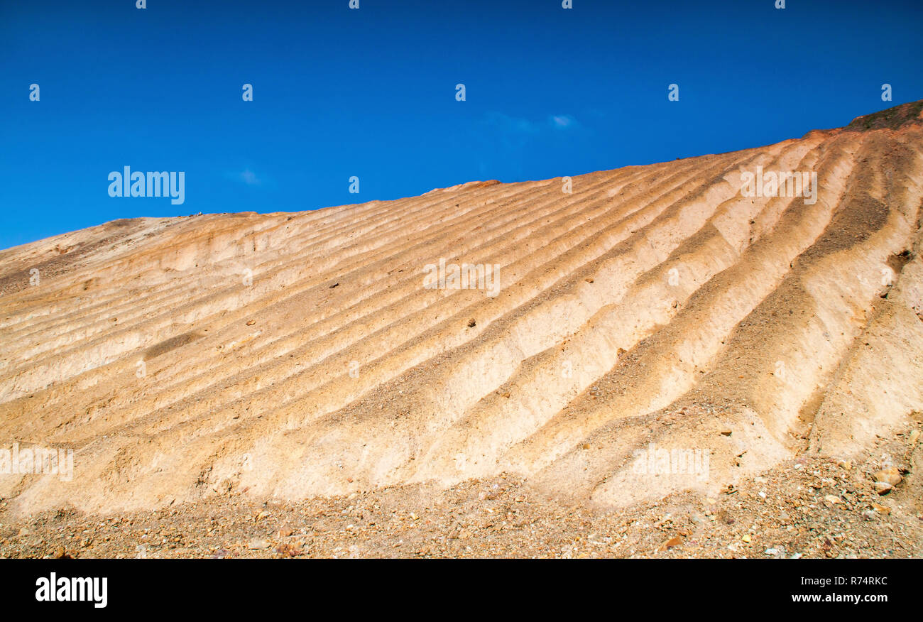 Rock formations in abandoned copper mine Stock Photo