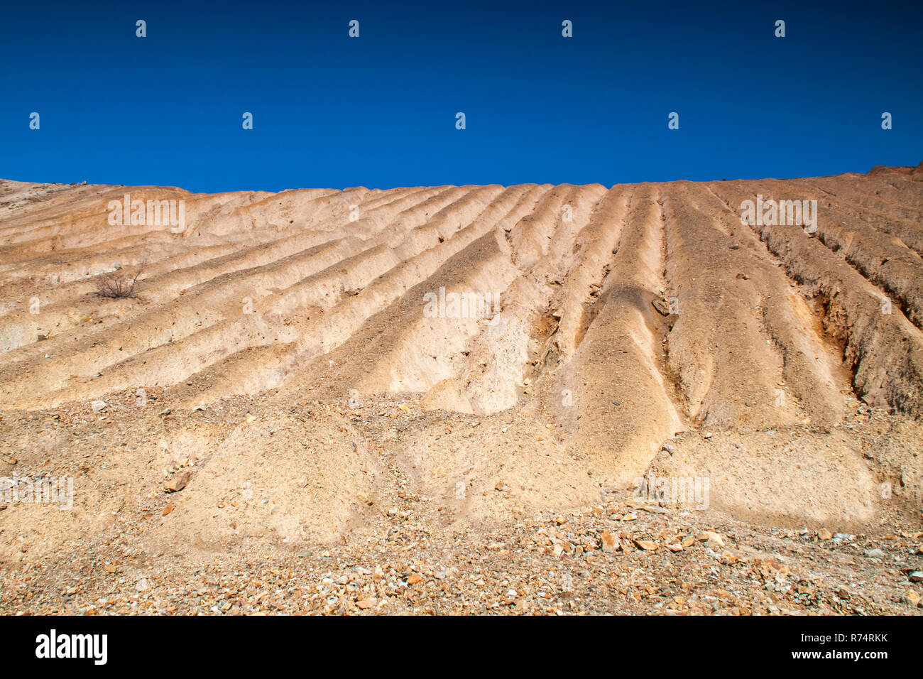 Rock formations in abandoned copper mine Stock Photo