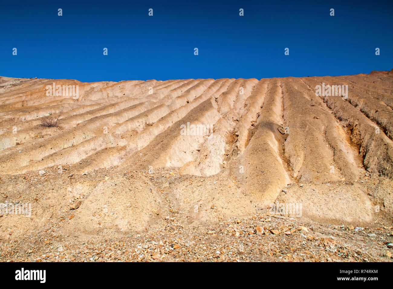 Rock formations in abandoned copper mine Stock Photo