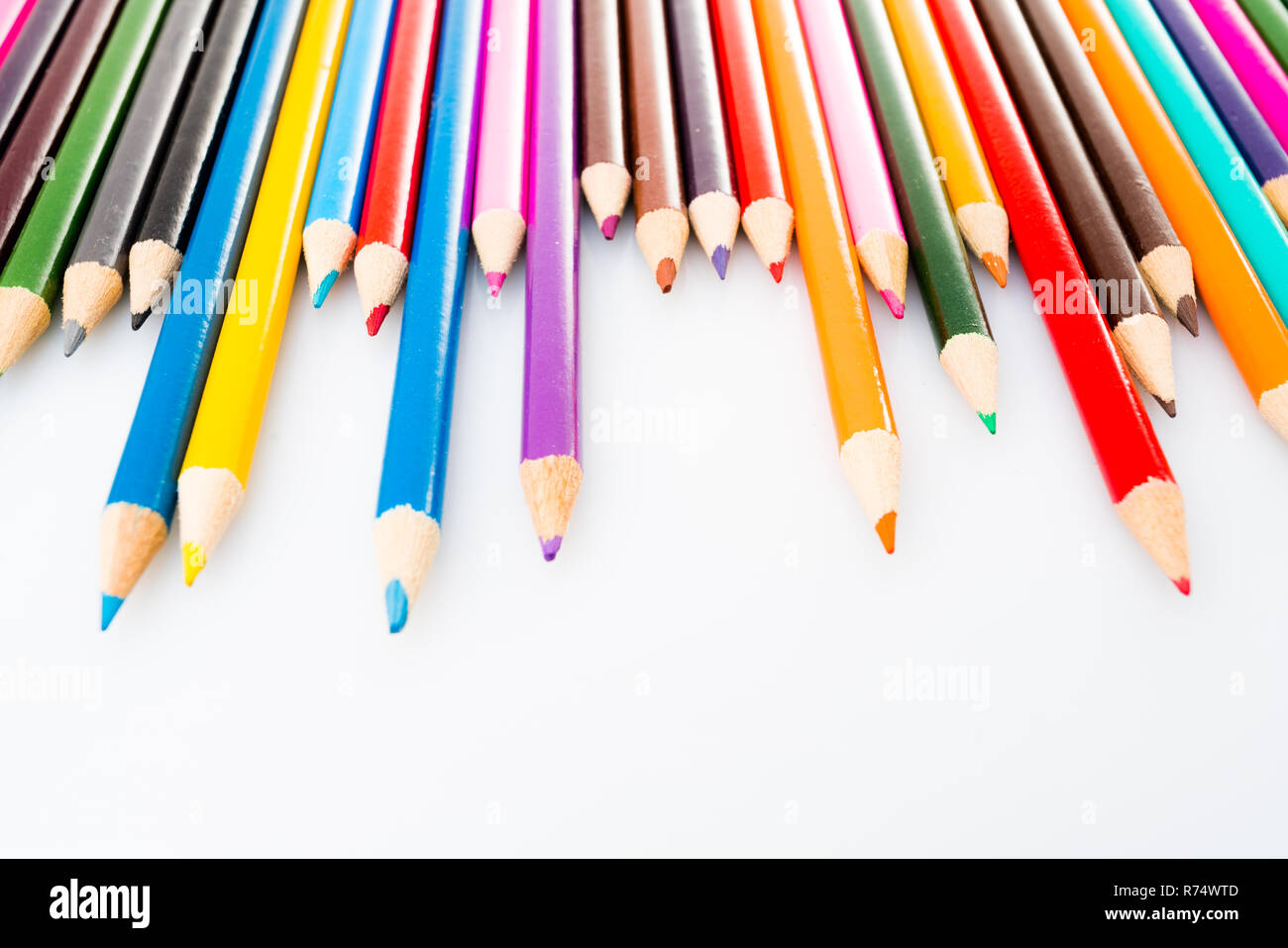 Color pencils isolated on white background Stock Photo - Alamy