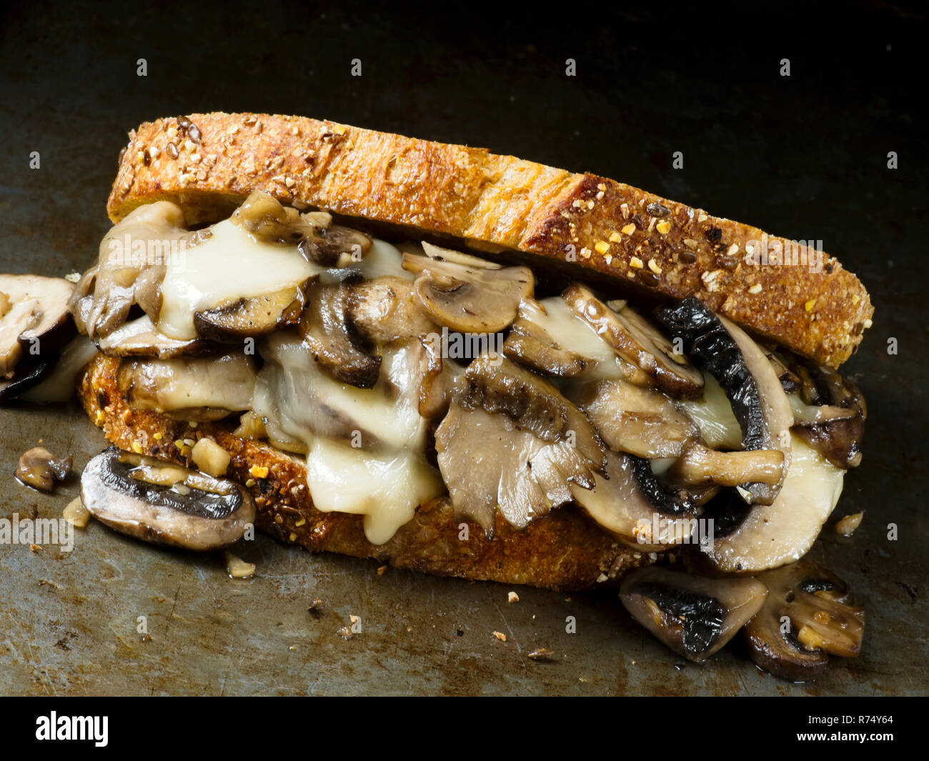 rustic mushroom sandwich Stock Photo - Alamy
