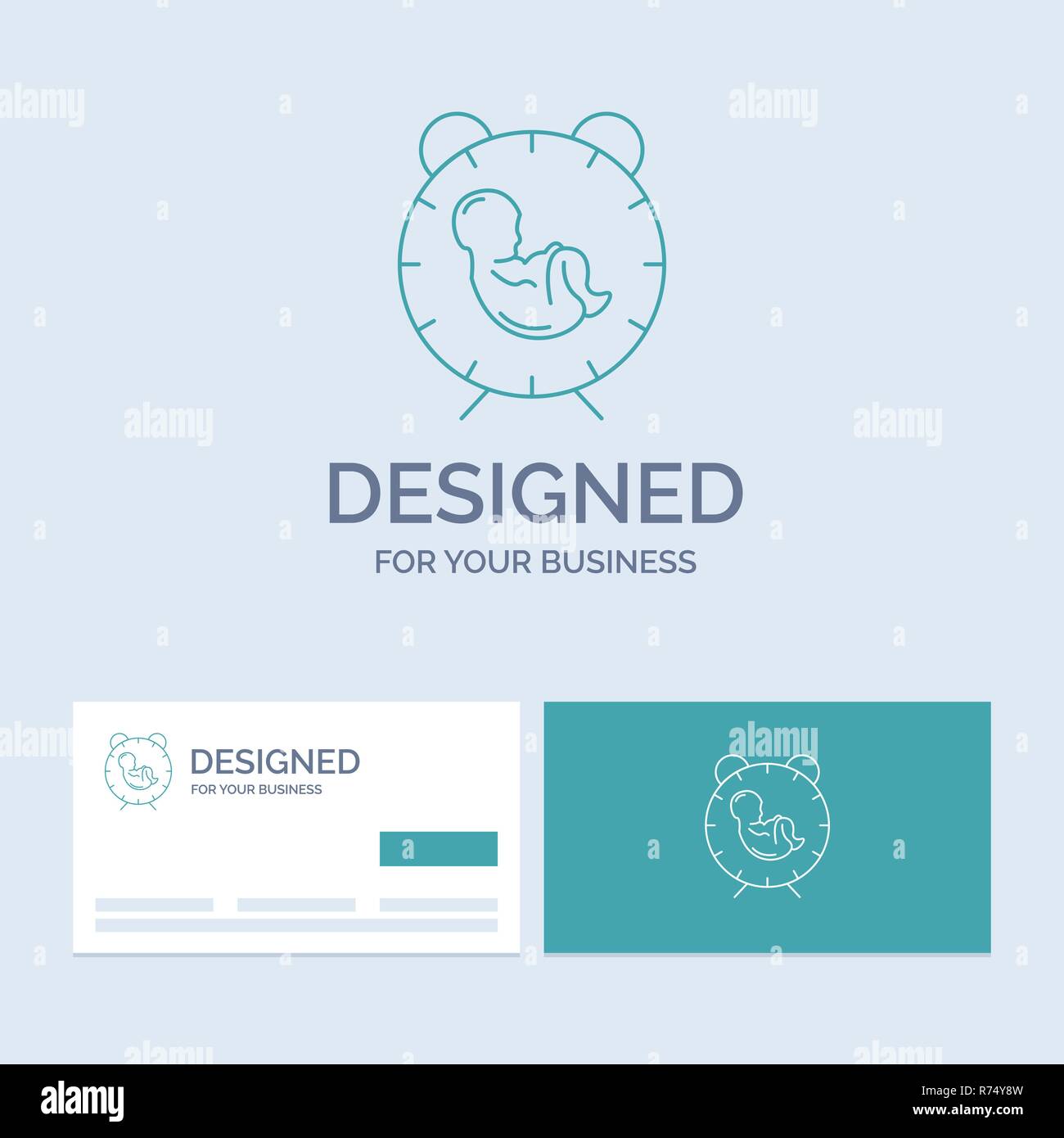 Delivery Time Baby Birth Child Business Logo Line Icon Symbol For Your Business Turquoise Business Cards With Brand Logo Template Stock Vector Image Art Alamy