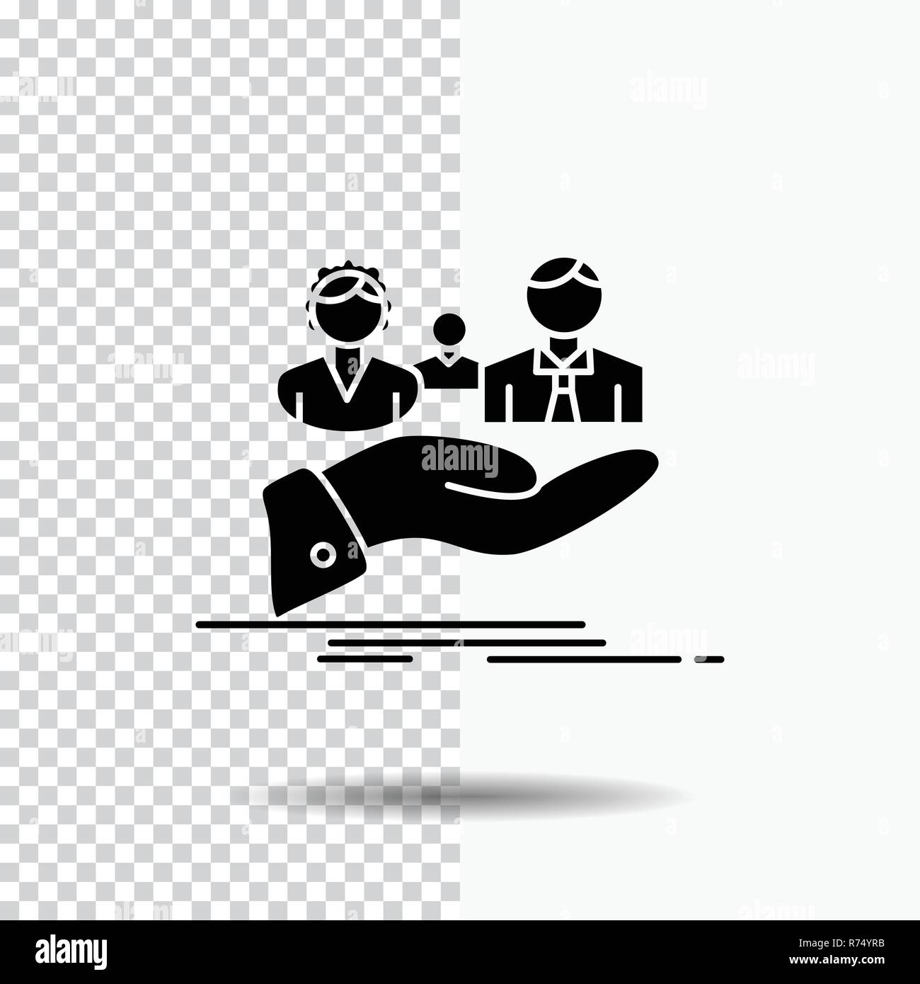 Insurance Health Family Life Hand Glyph Icon On Transparent Background Black Icon Stock Vector Image Art Alamy