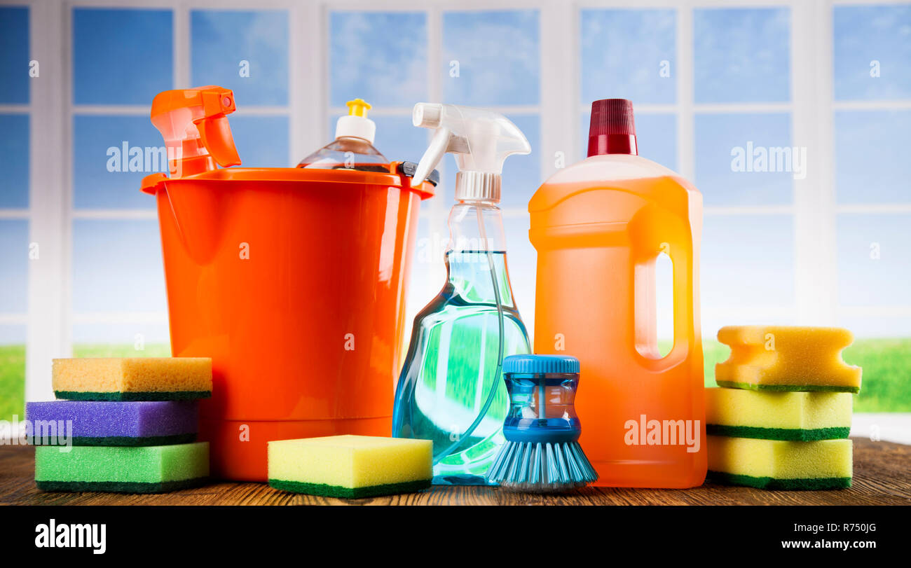 Cleaning and window background Stock Photo - Alamy