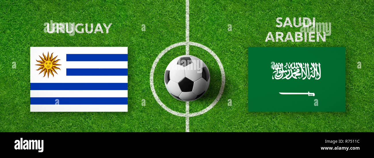 football - uruguay against saudi arabia Stock Photo