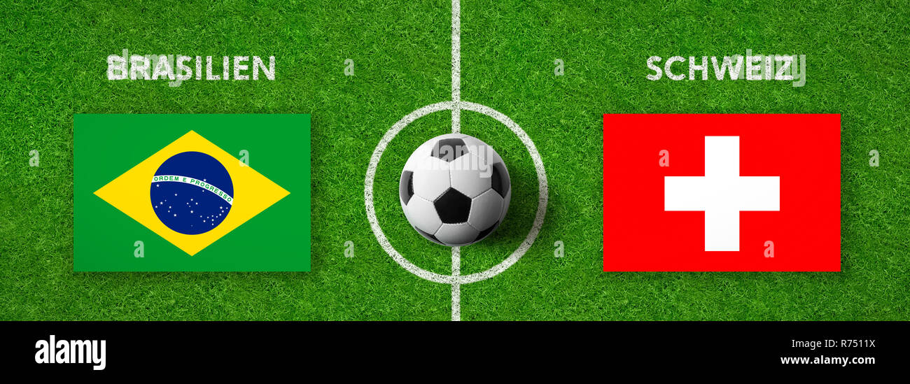 football - brazil vs switzerland Stock Photo