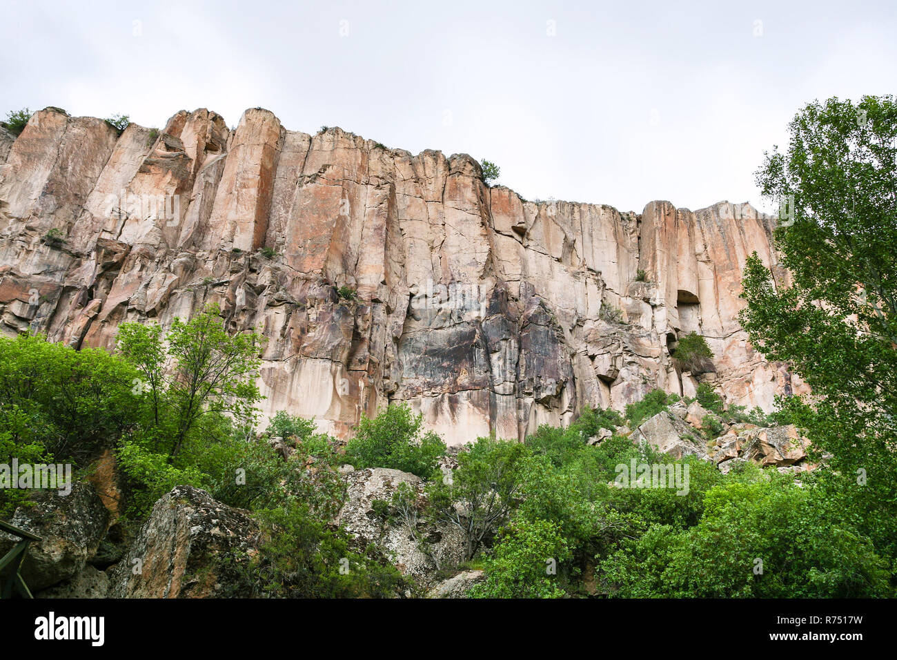 old walls of gorge of Ihlara Valley in Cappadocia Stock Photo