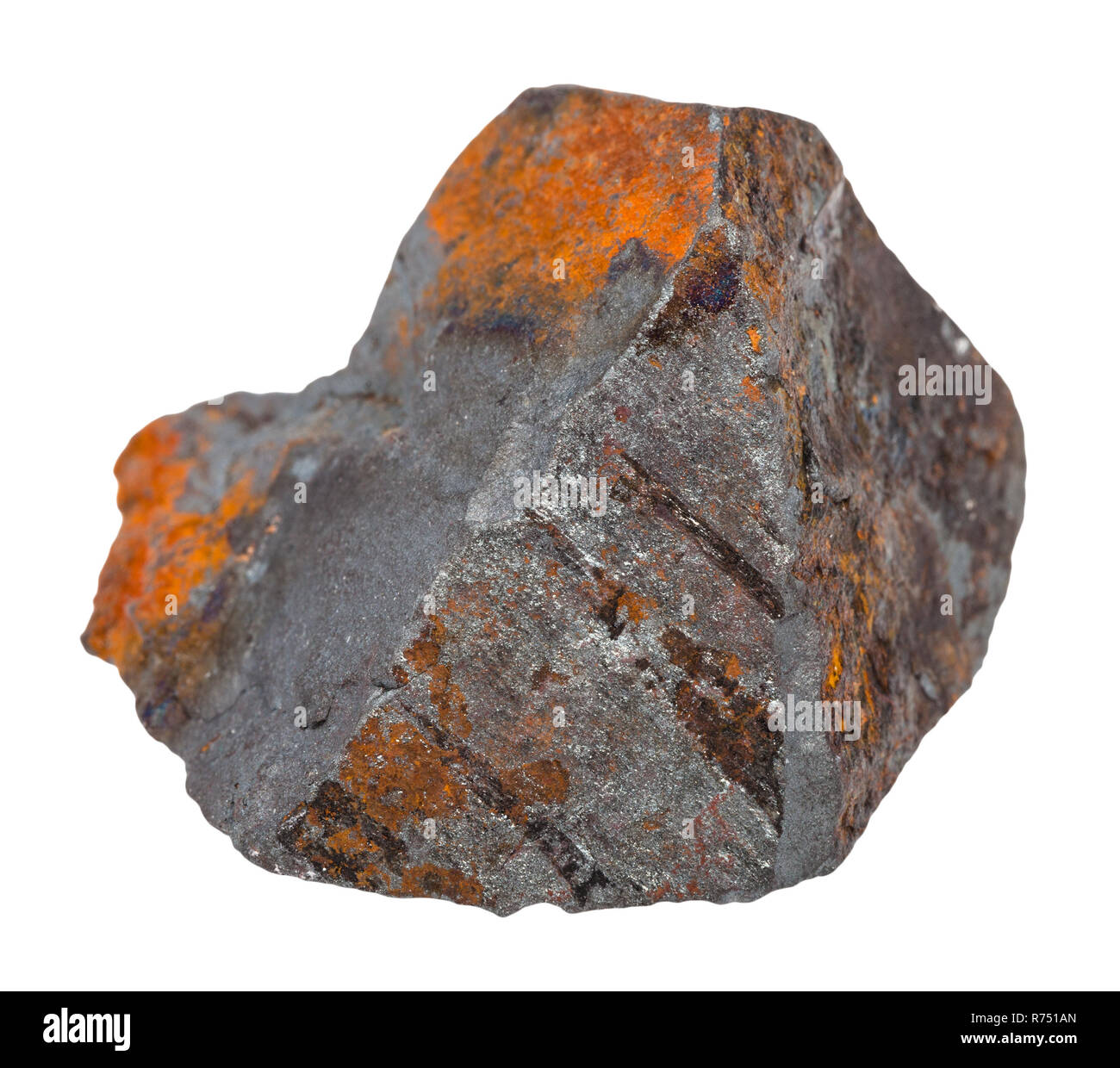 Hematite stone (iron ore) isolated on white Stock Photo