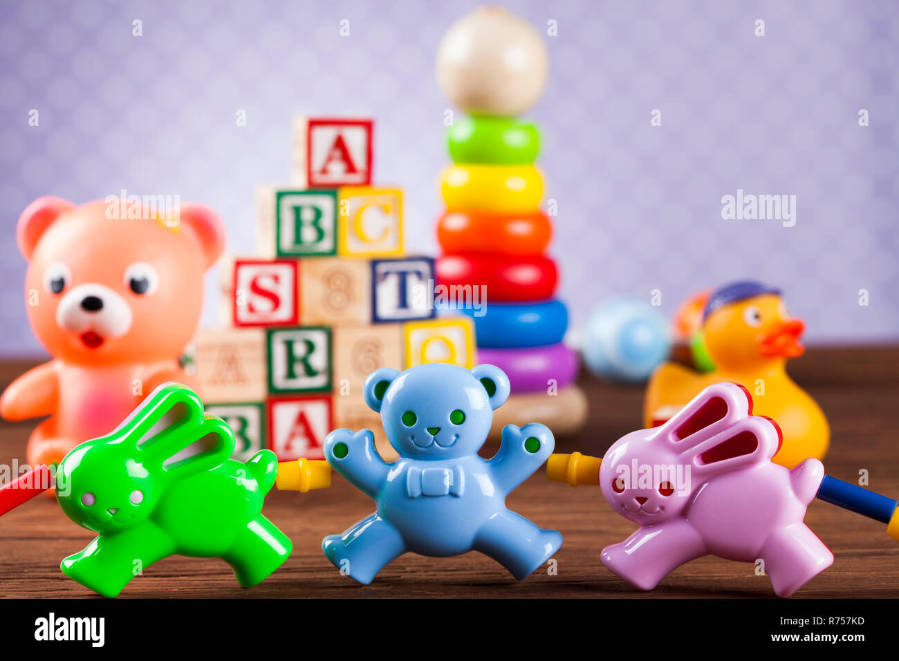 Colorful alphabet blocks, baby toy Stock Photo Alamy