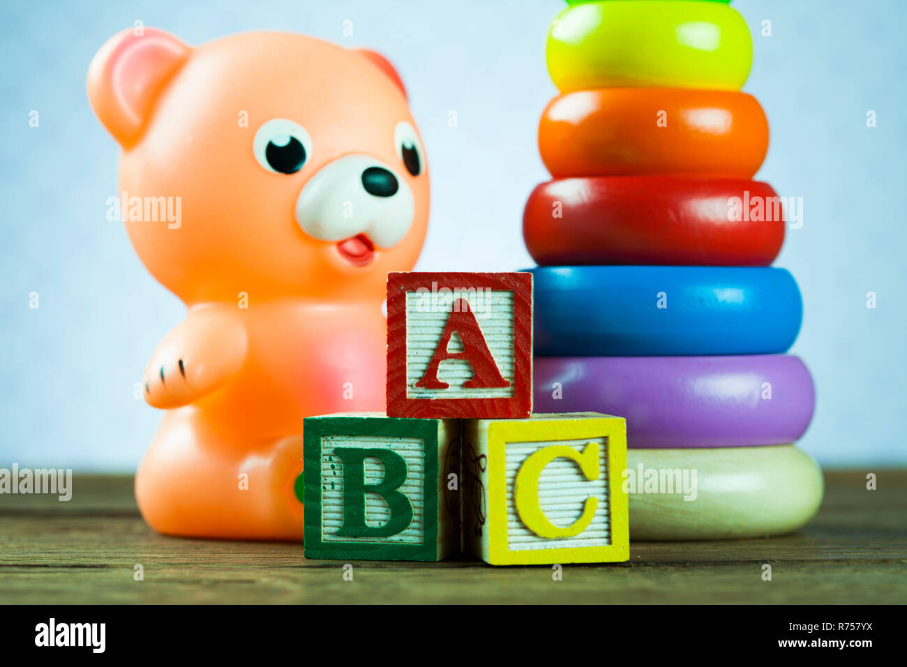 Colorful alphabet blocks, baby toy Stock Photo Alamy