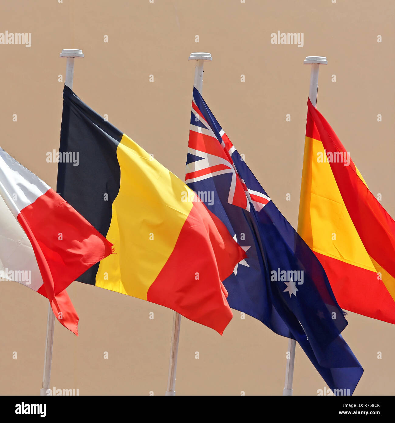 Various national flags fly hi-res stock photography and images - Alamy