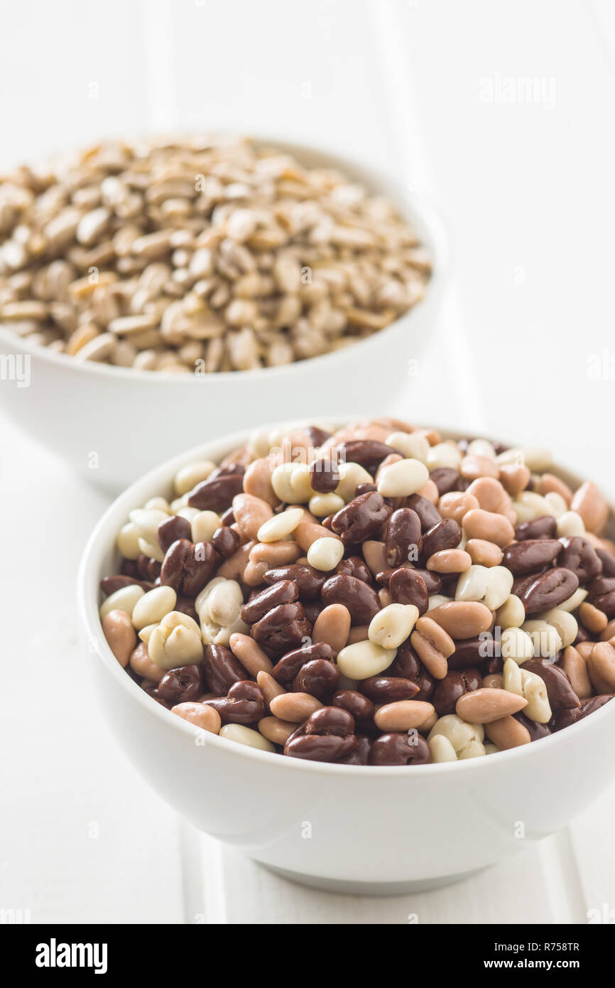 Chocolate covered sunflower seeds Stock Photo Alamy
