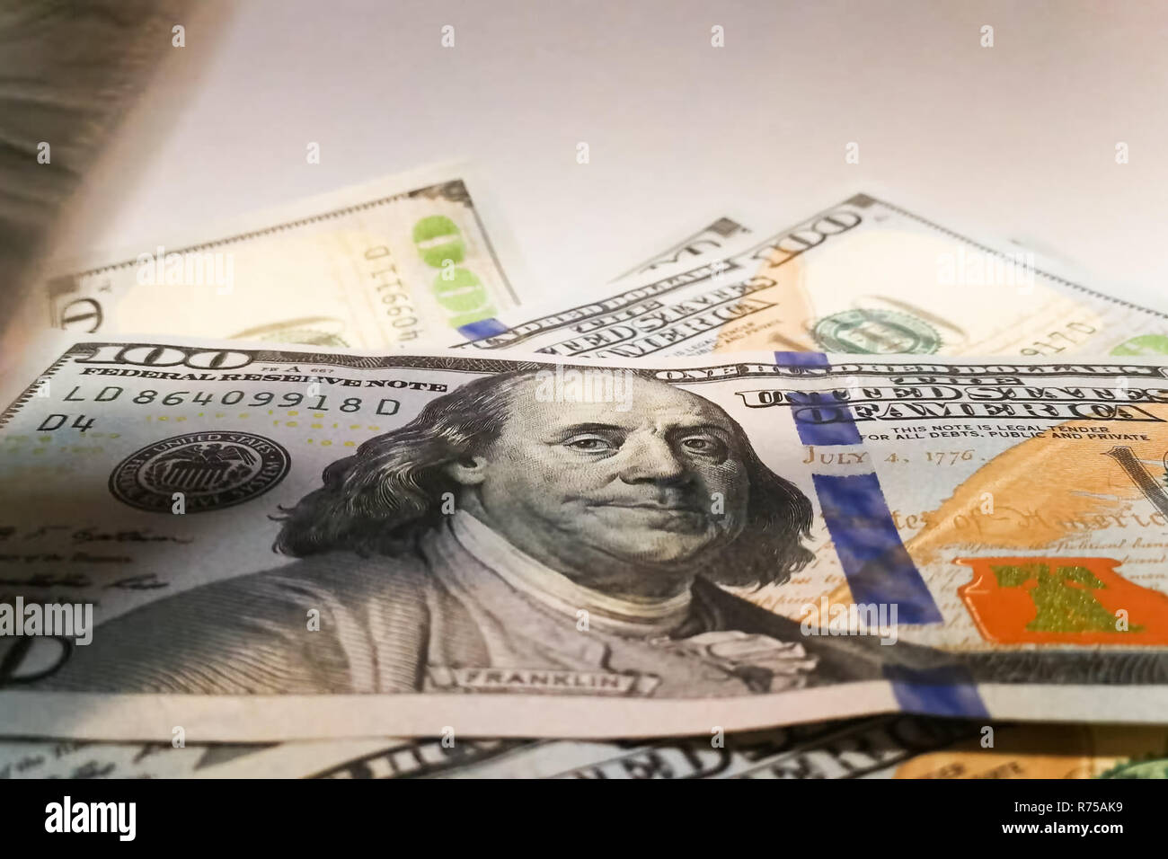 American dollars. Money banknotes. Bill of money dollar bills Stock Photo