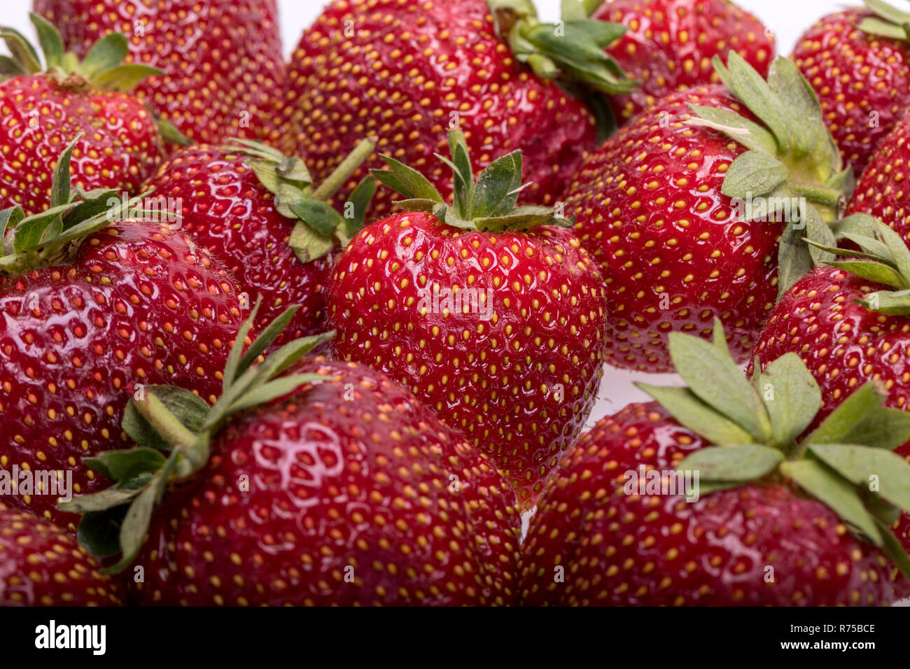 fresh ripe strawberries isolated on white background Stock Photo - Alamy