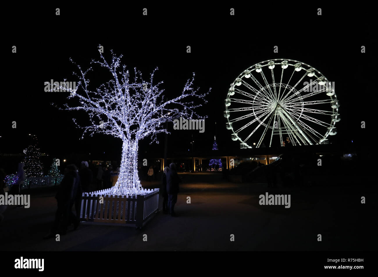 Christmas lights display in the pavilion gardens hires stock