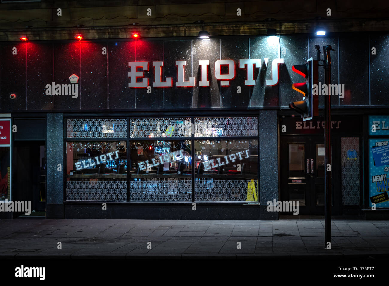 An empty Elliot’s Bar Nightclub and Bar at 8.30 on a Friday night in ...