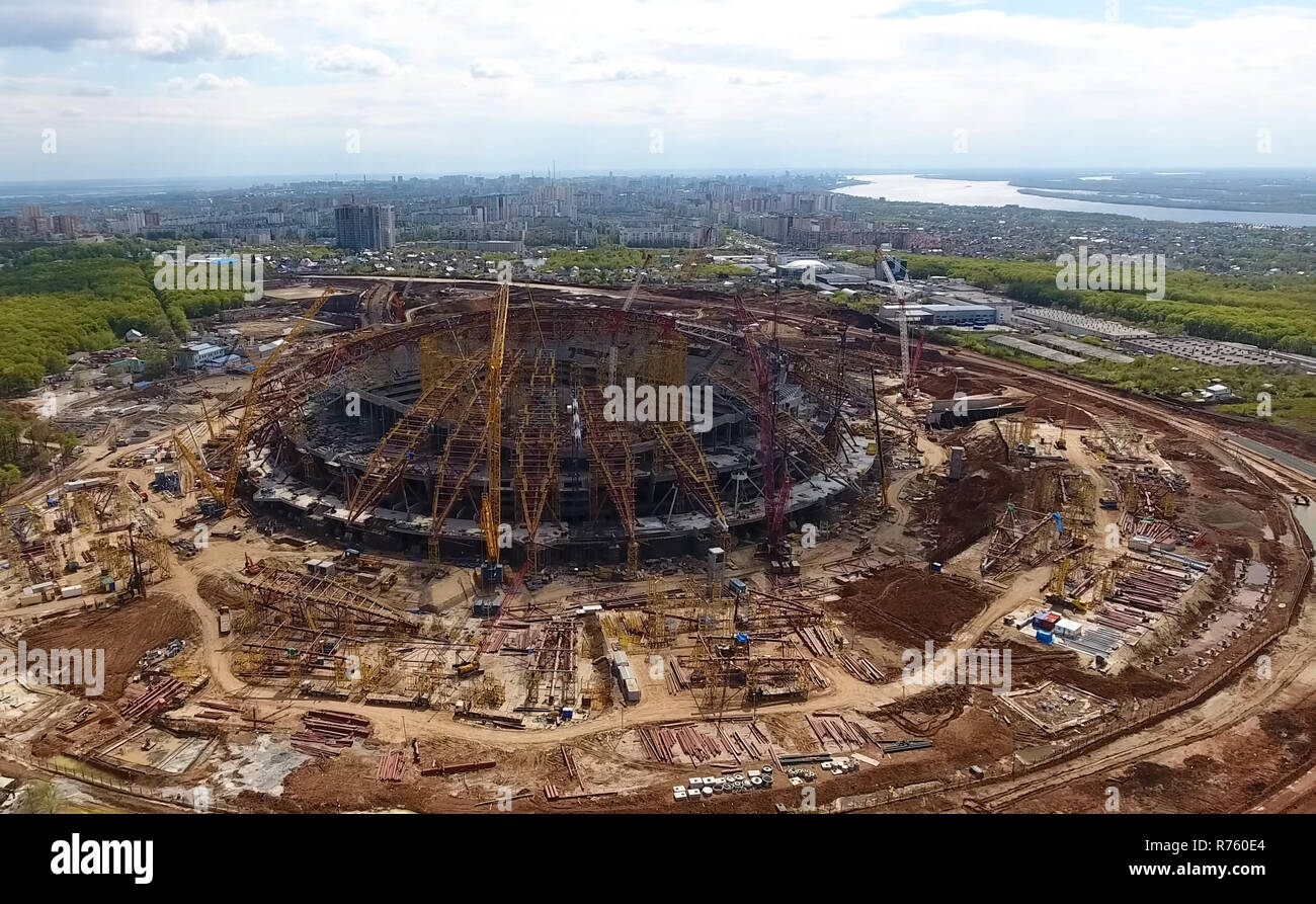 Equipment for the construction of the stadium Stock Photo Alamy