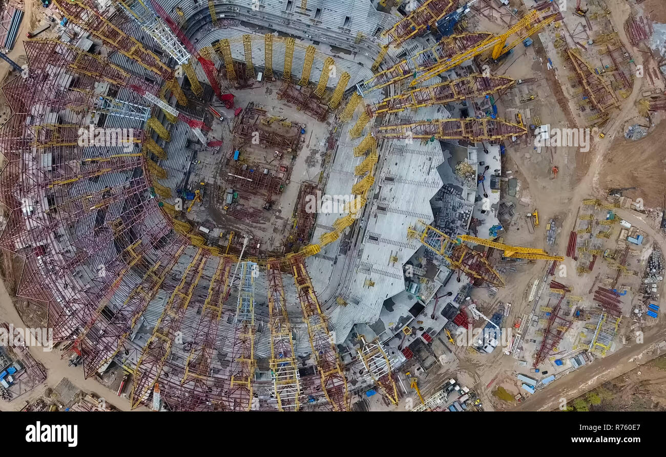 Equipment for the construction of the stadium Stock Photo Alamy