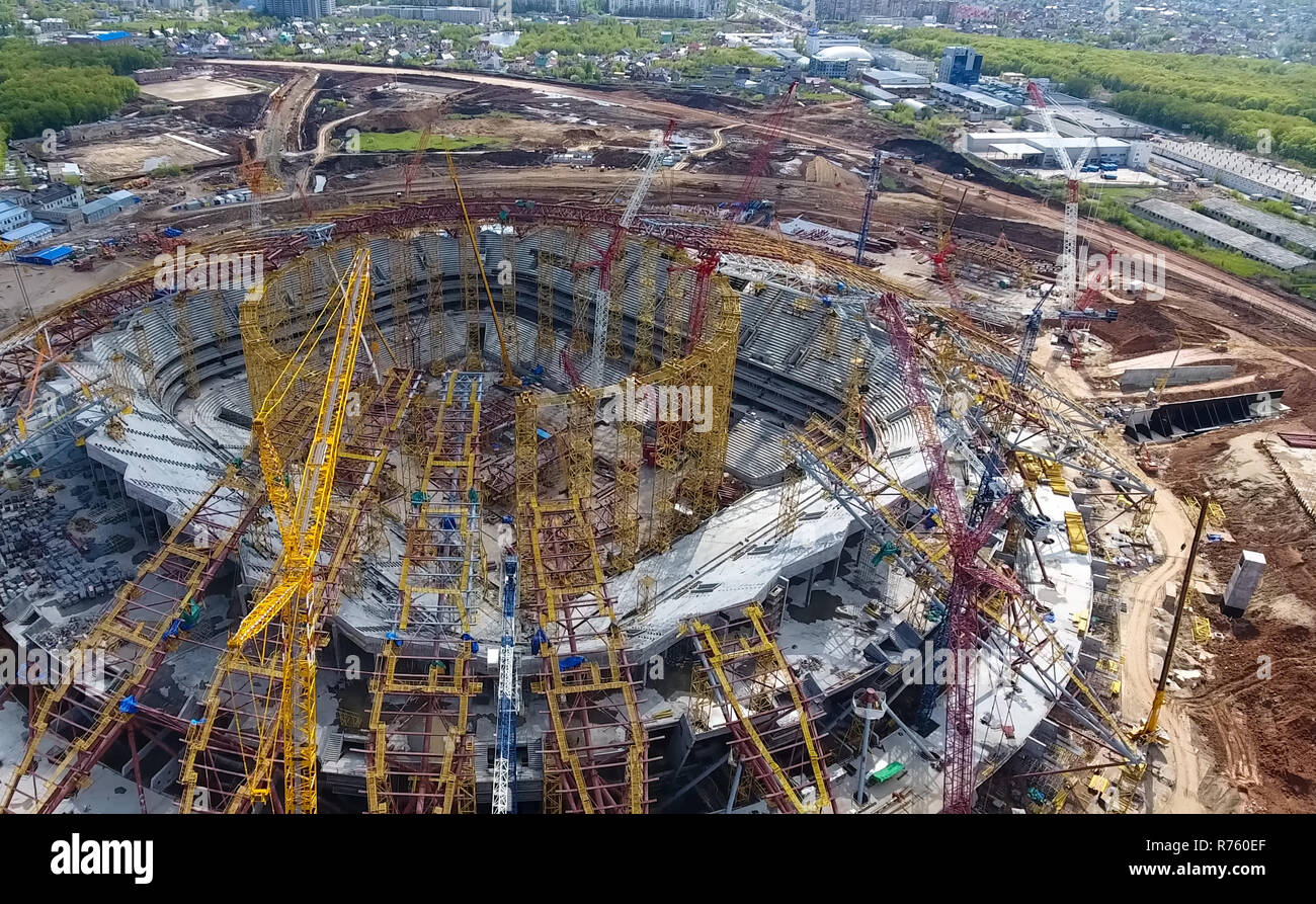 Equipment for the construction of the stadium Stock Photo Alamy