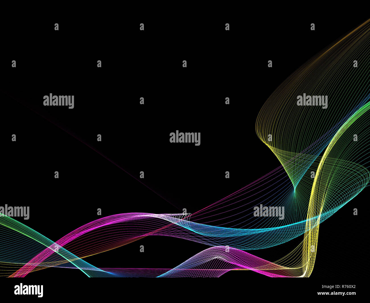 Dark abstract background with a glowing abstract waves Stock Photo - Alamy