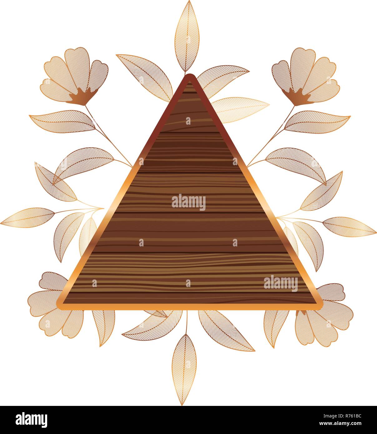 frame in wooden with branches and leafs Stock Vector Image & Art - Alamy