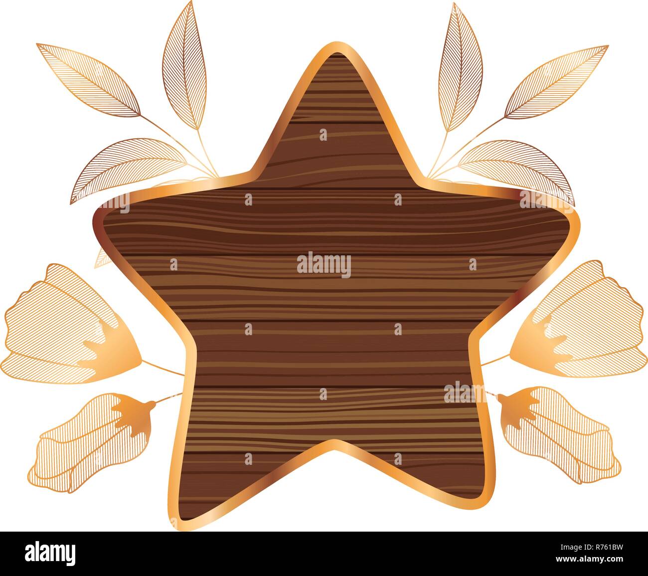 frame in wooden with branches and leafs Stock Vector Image & Art - Alamy