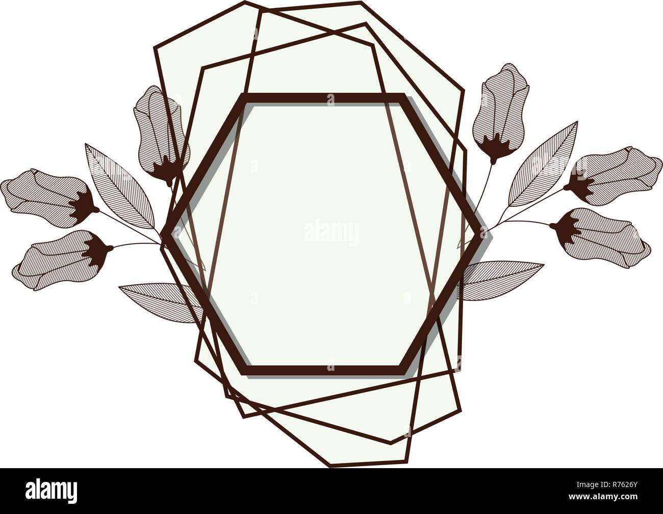 frame with flowers isolated icon Stock Vector Image & Art - Alamy