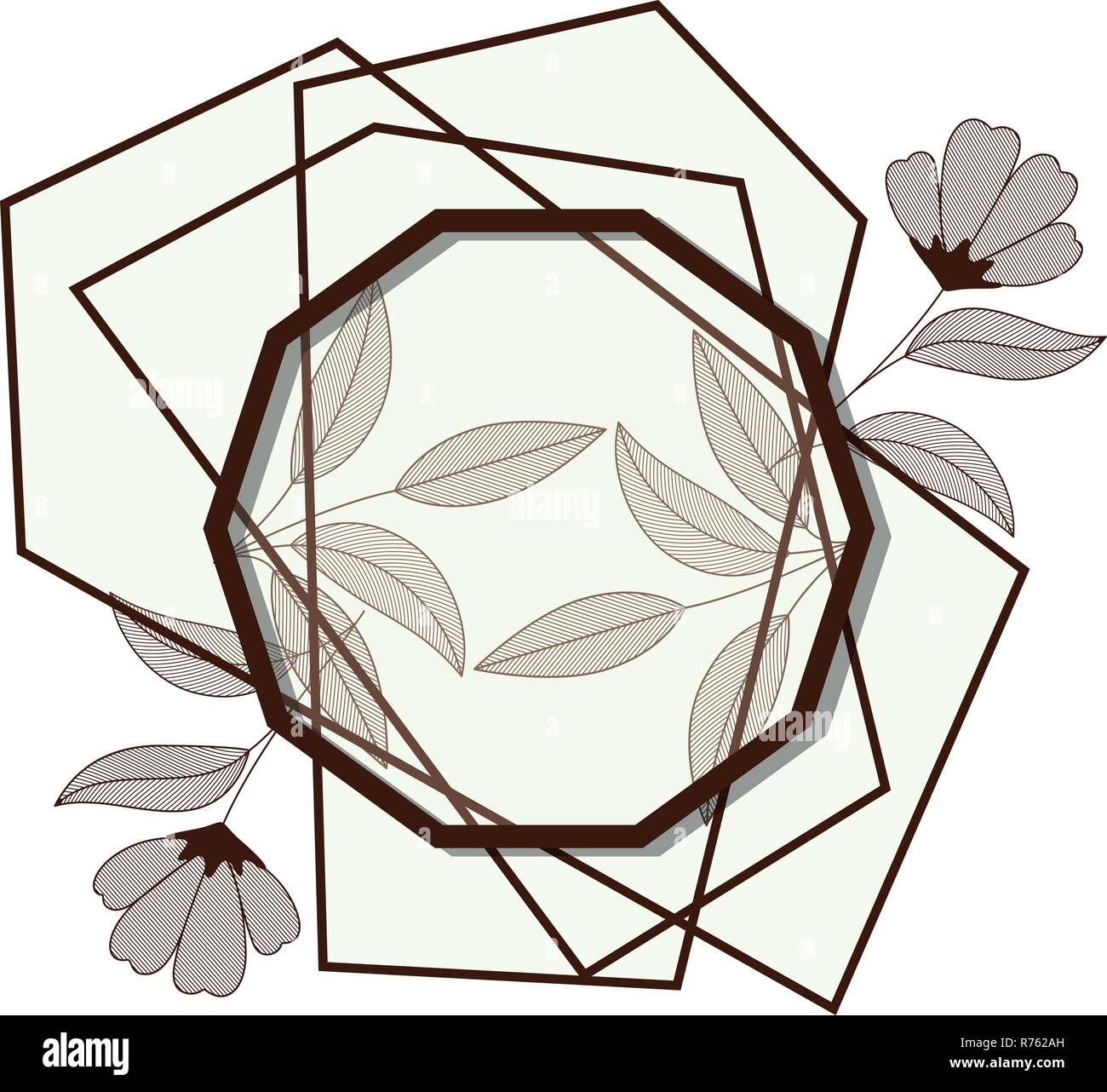 frame with flowers isolated icon Stock Vector Image & Art - Alamy