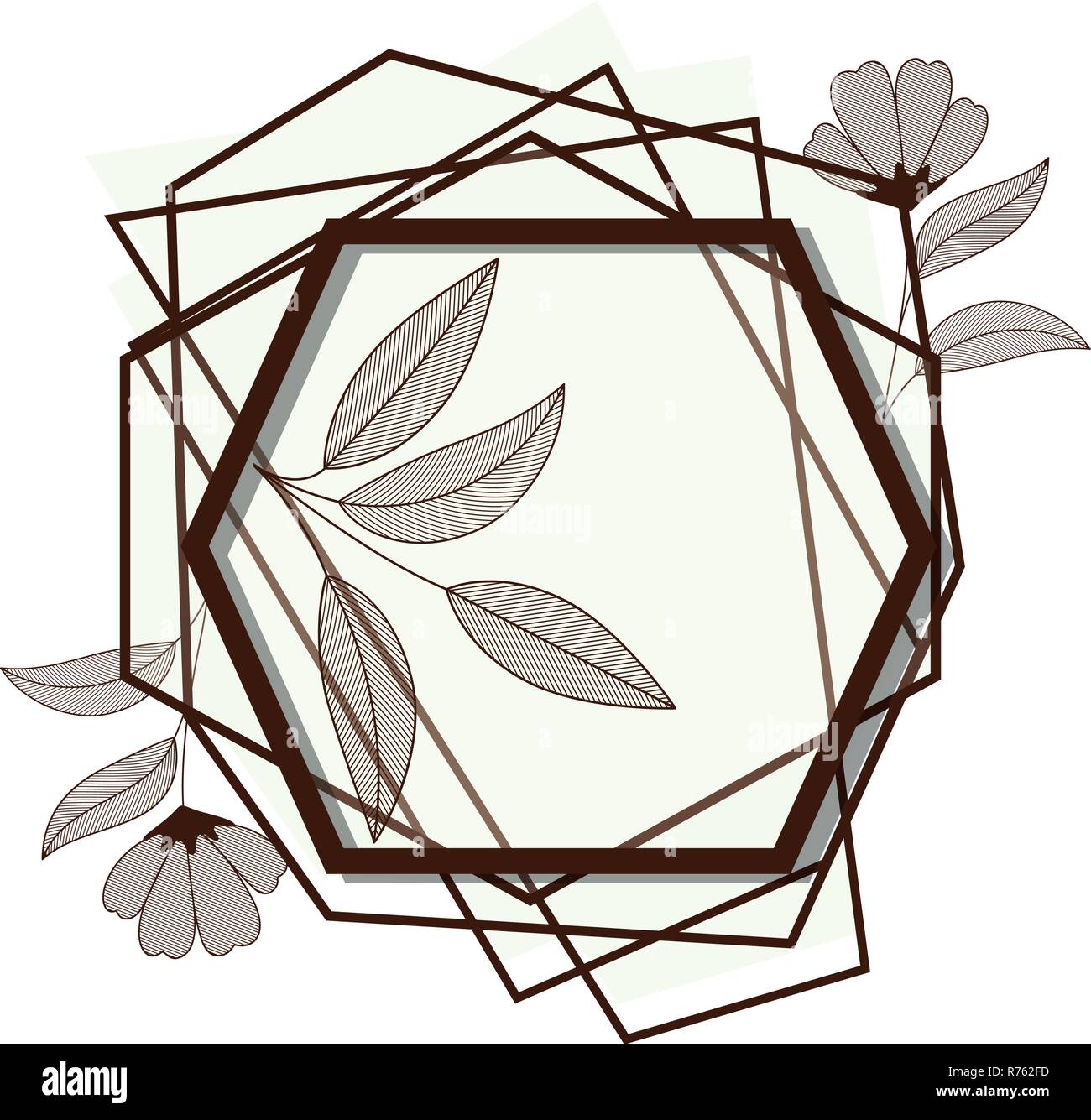 frame with flowers isolated icon Stock Vector Image & Art - Alamy