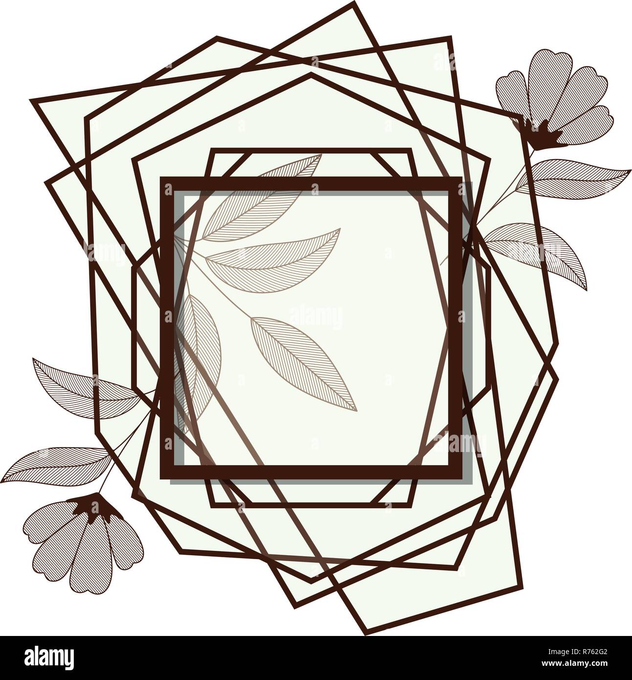 frame with flowers isolated icon Stock Vector Image & Art - Alamy
