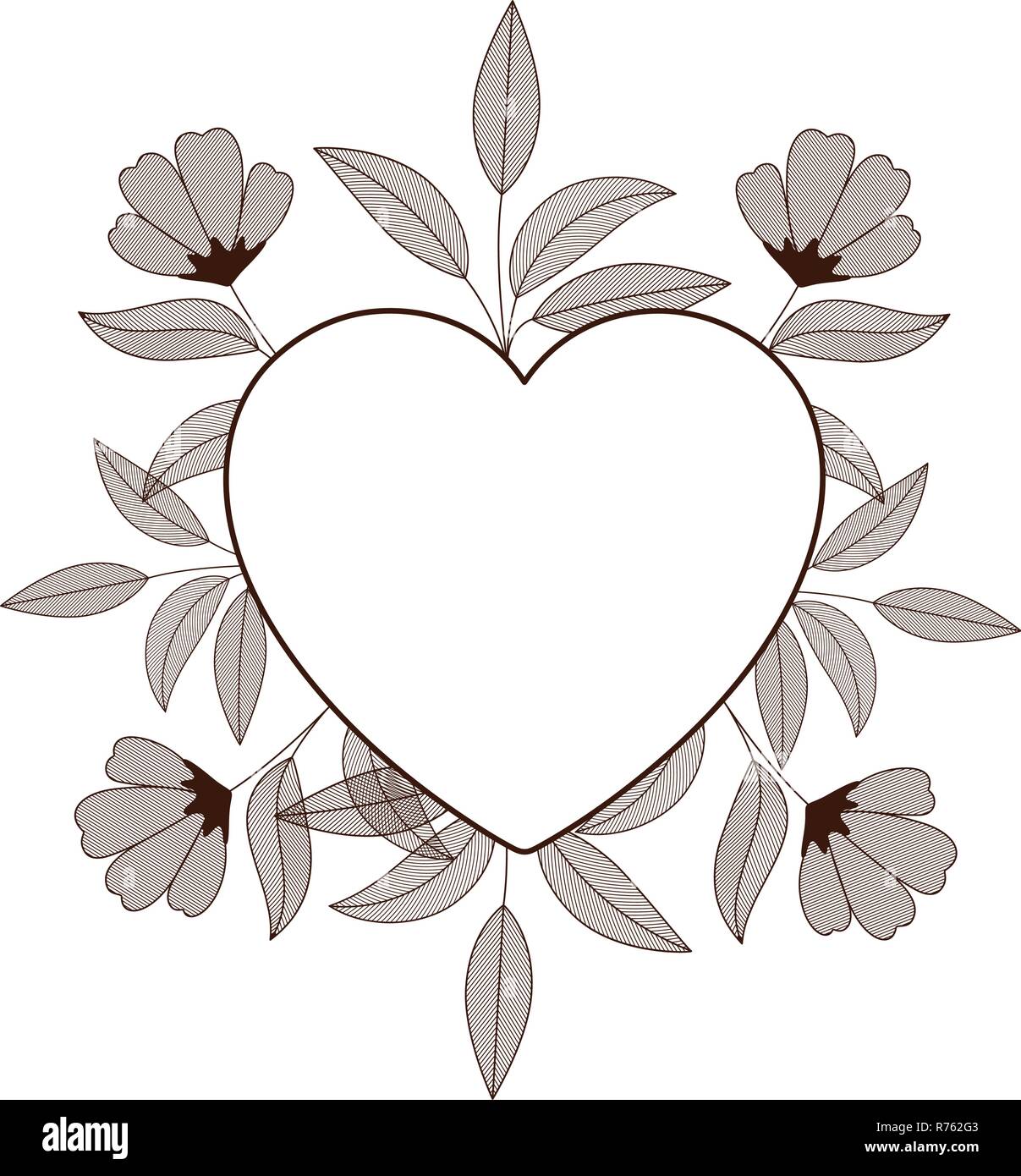 frame with flowers isolated icon Stock Vector Image & Art - Alamy