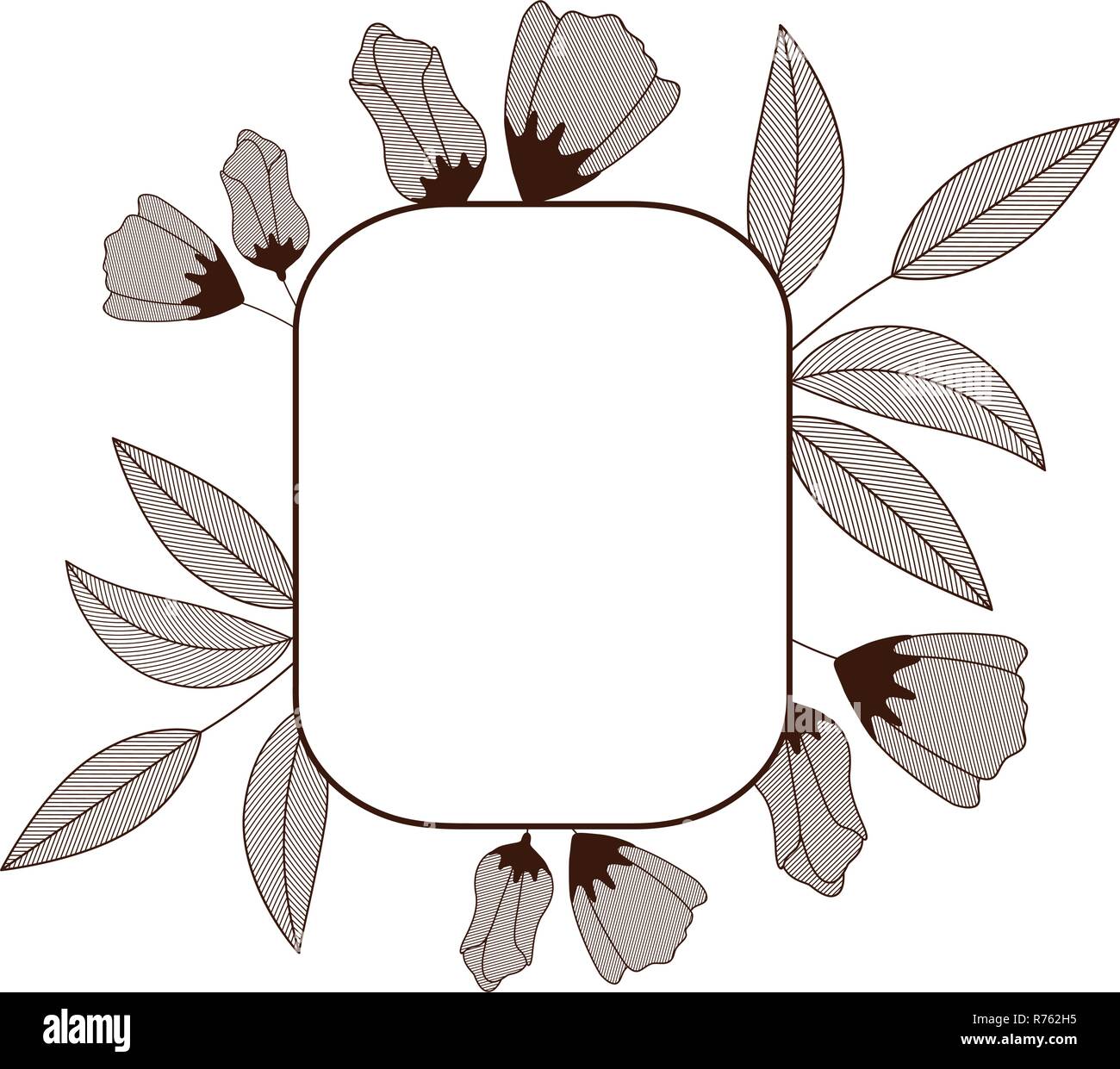 frame with flowers isolated icon Stock Vector Image & Art - Alamy