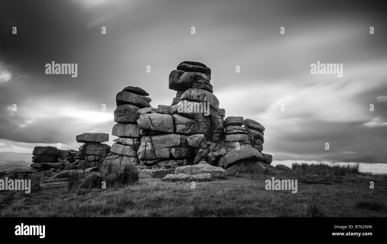 Staple Tor, rock formation, Dartmoor National Park Stock Photo
