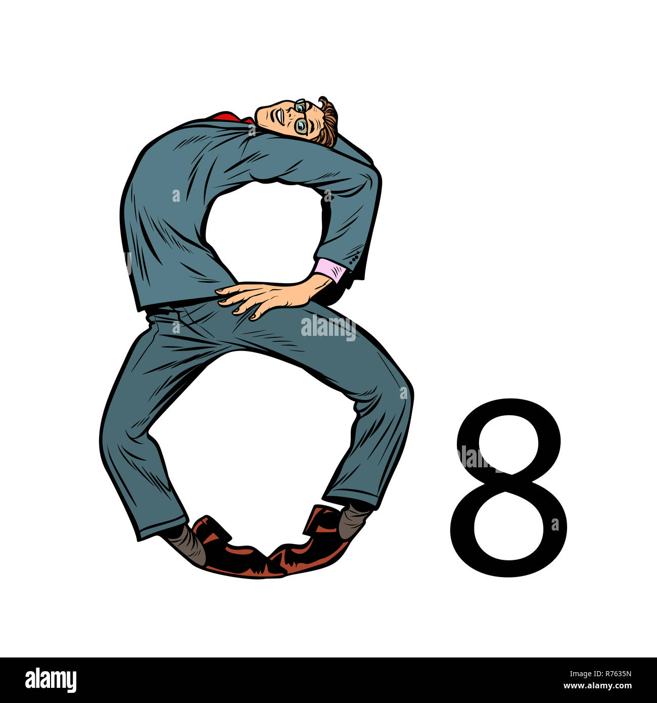 number 8 eight. Business people silhouette alphabet Stock Photo - Alamy