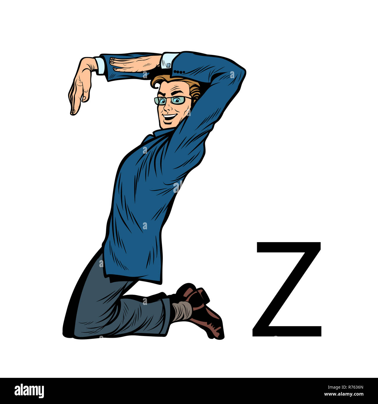 letter Z zed zee. Business people silhouette alphabet Stock Photo Alamy