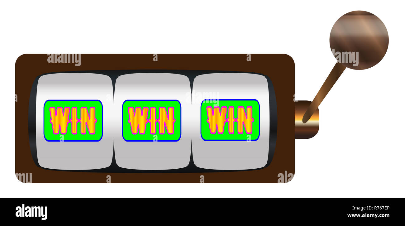 Fruit Machine 3 Wins With Handle And Knob Stock Photo Alamy