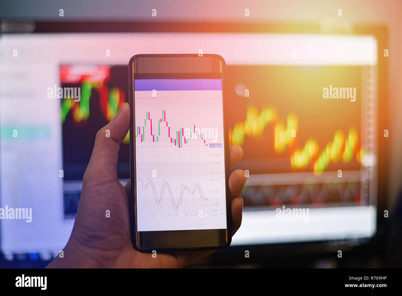 Businessman Trading Exchange Board Data On Mobile Screen Forex - 