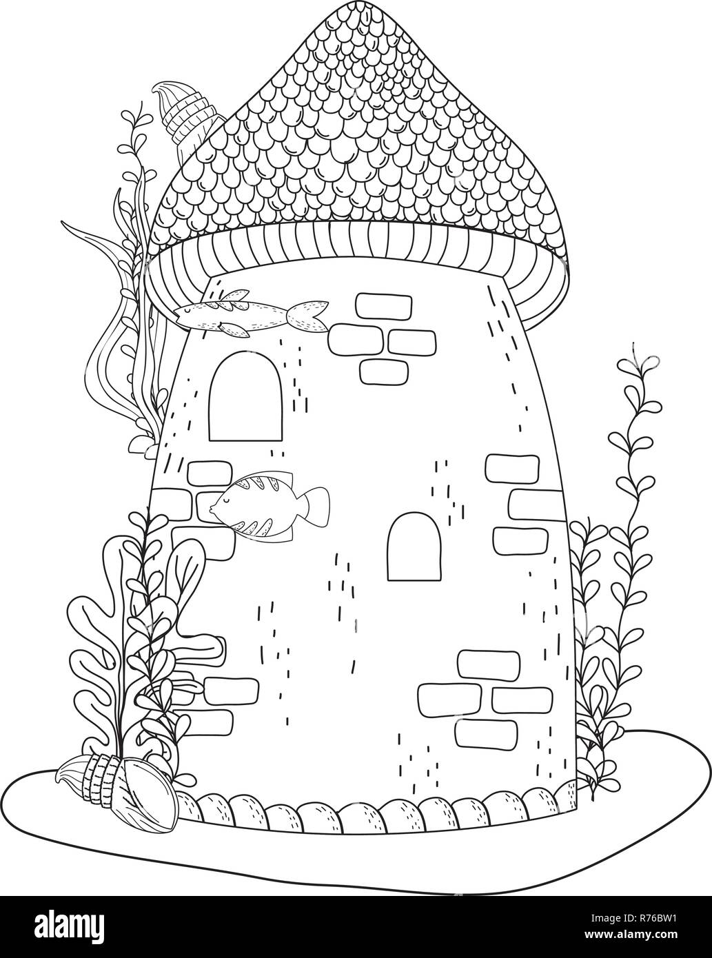 castle tower for aquarium decoration Stock Vector Image & Art Alamy