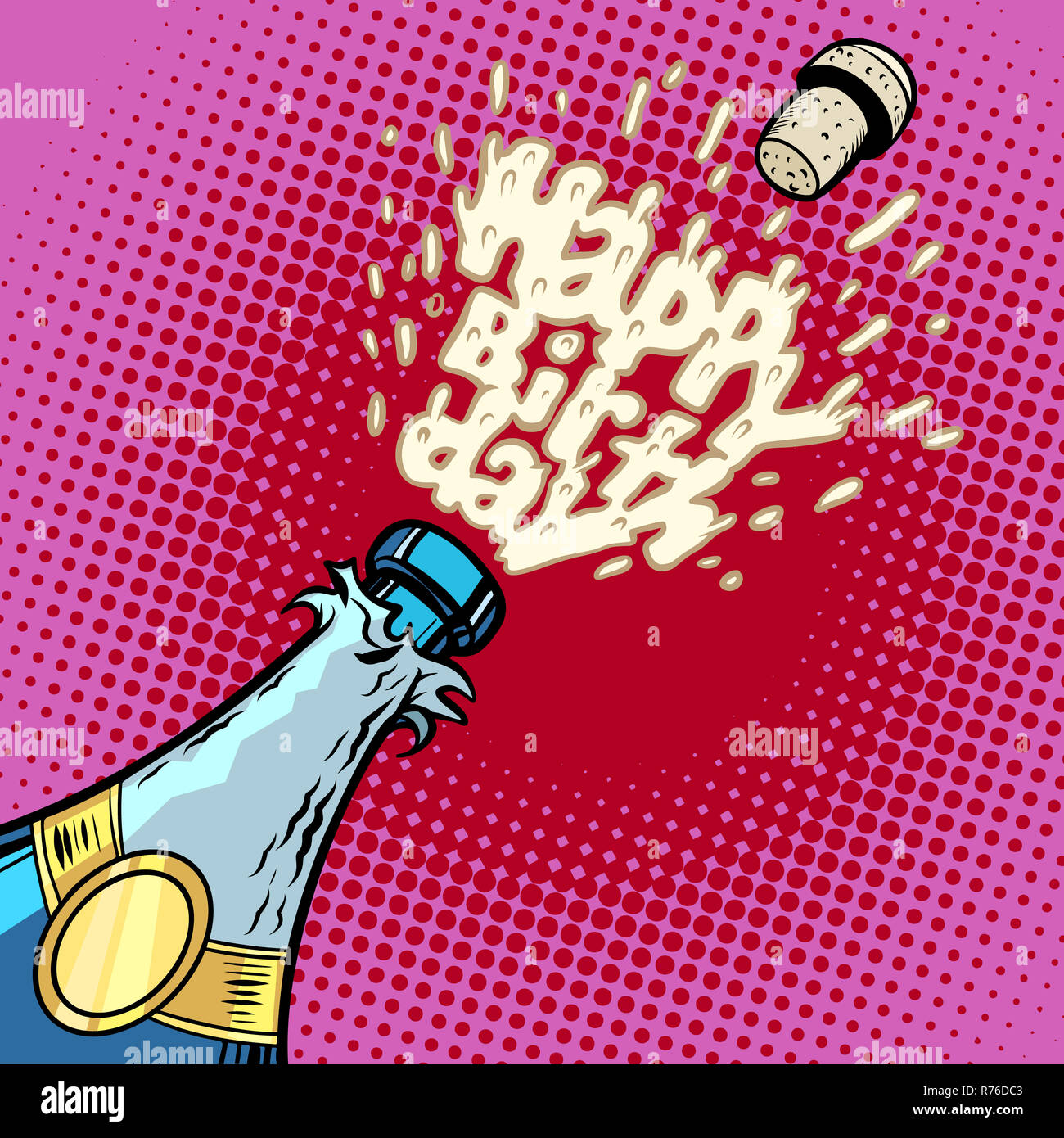 Opening Champagne Bottle Pop Art High Resolution Stock Photography And Images Alamy