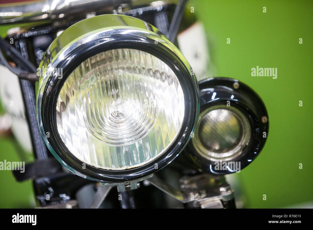 Vintage motorcycle headlight Stock Photo - Alamy