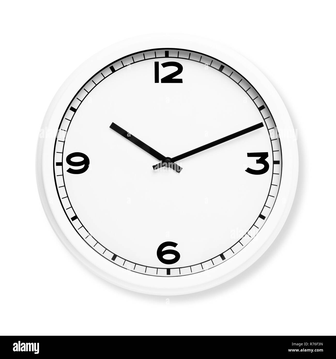 Vintage white clock in a round shape Stock Photo Alamy