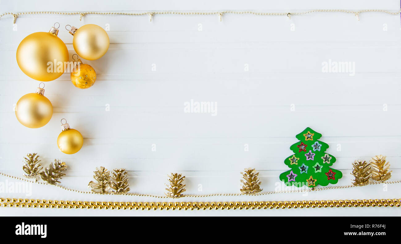 Merry Christmas and Happy New Year decorations on a white background ...