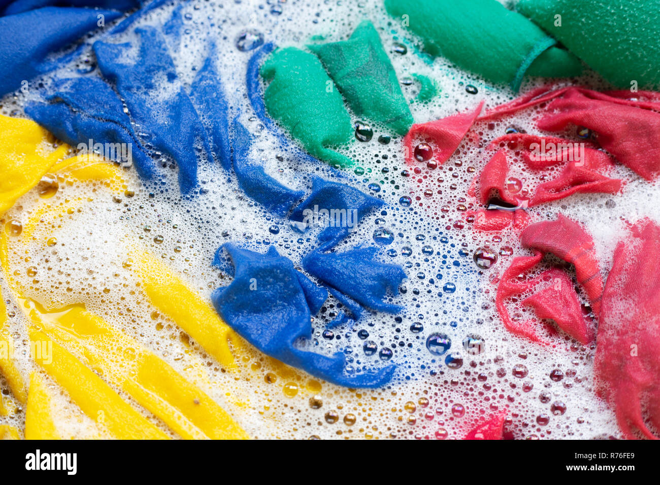 Washing clothes, colorful clothes soaked Stock Photo Alamy