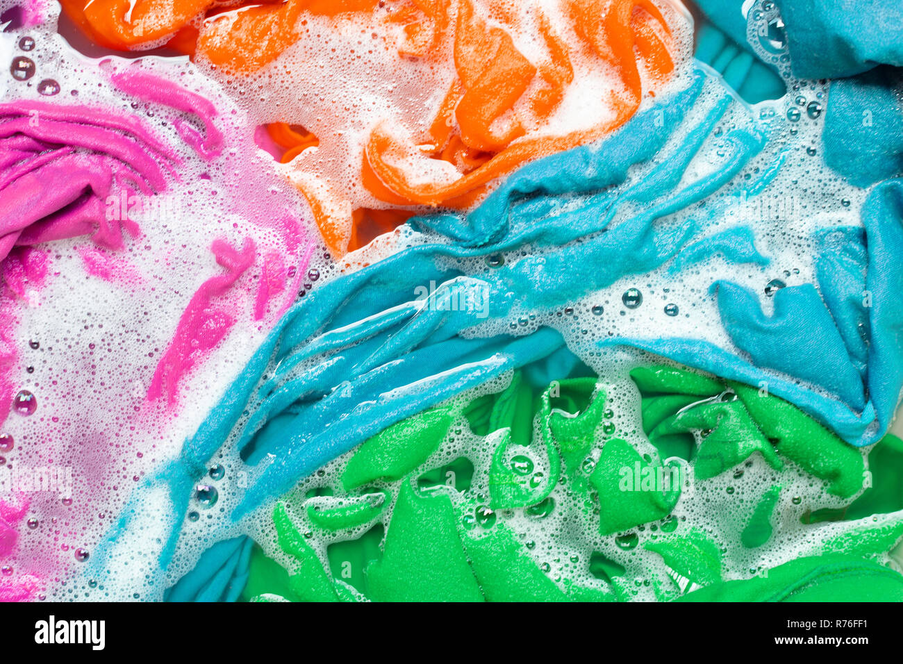 Washing clothes, colorful clothes soaked Stock Photo Alamy