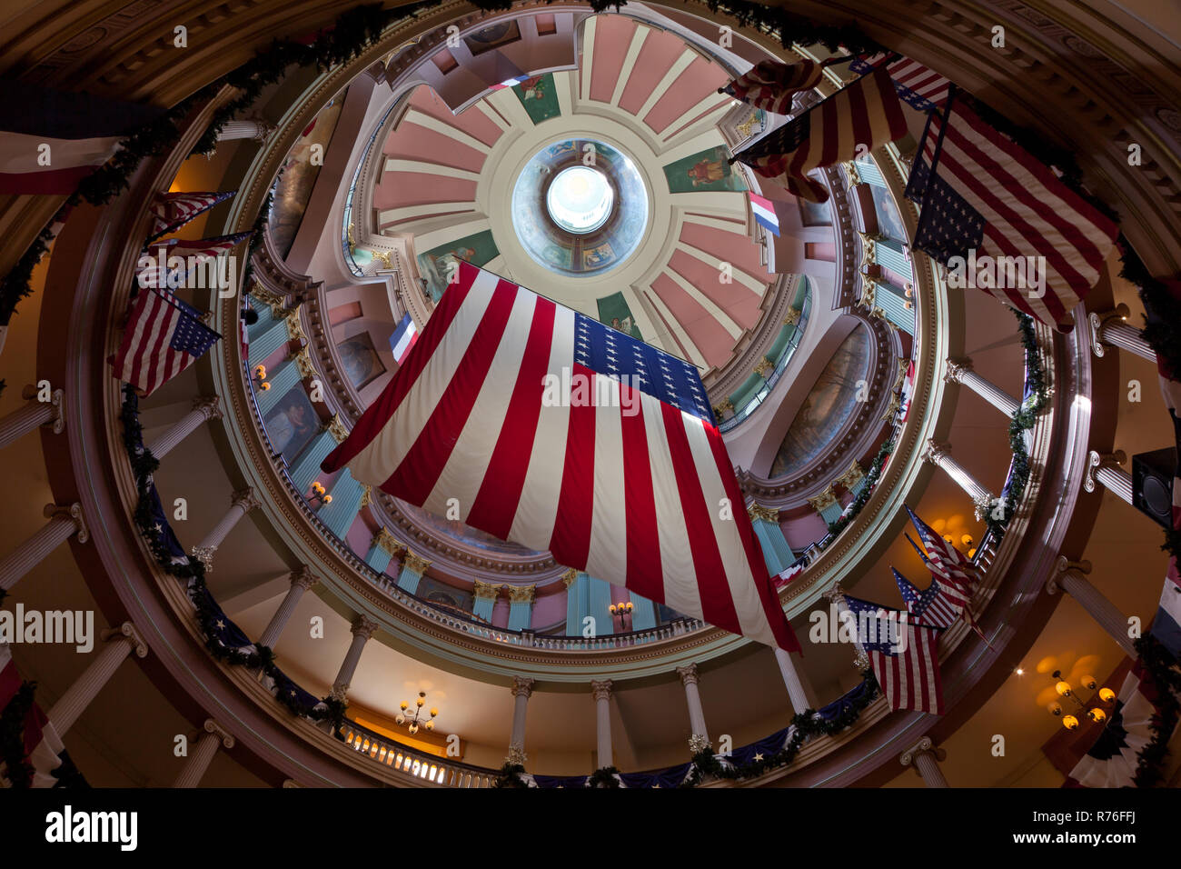 Looking up into the Old Courthouse dome in St Louis, MO, USA Stock Photo