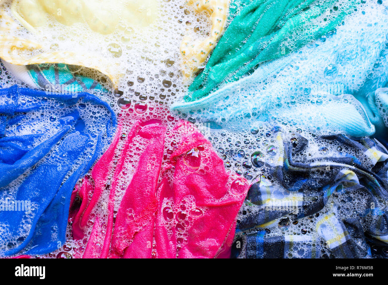 Washing clothes, colorful clothes soaked Stock Photo Alamy
