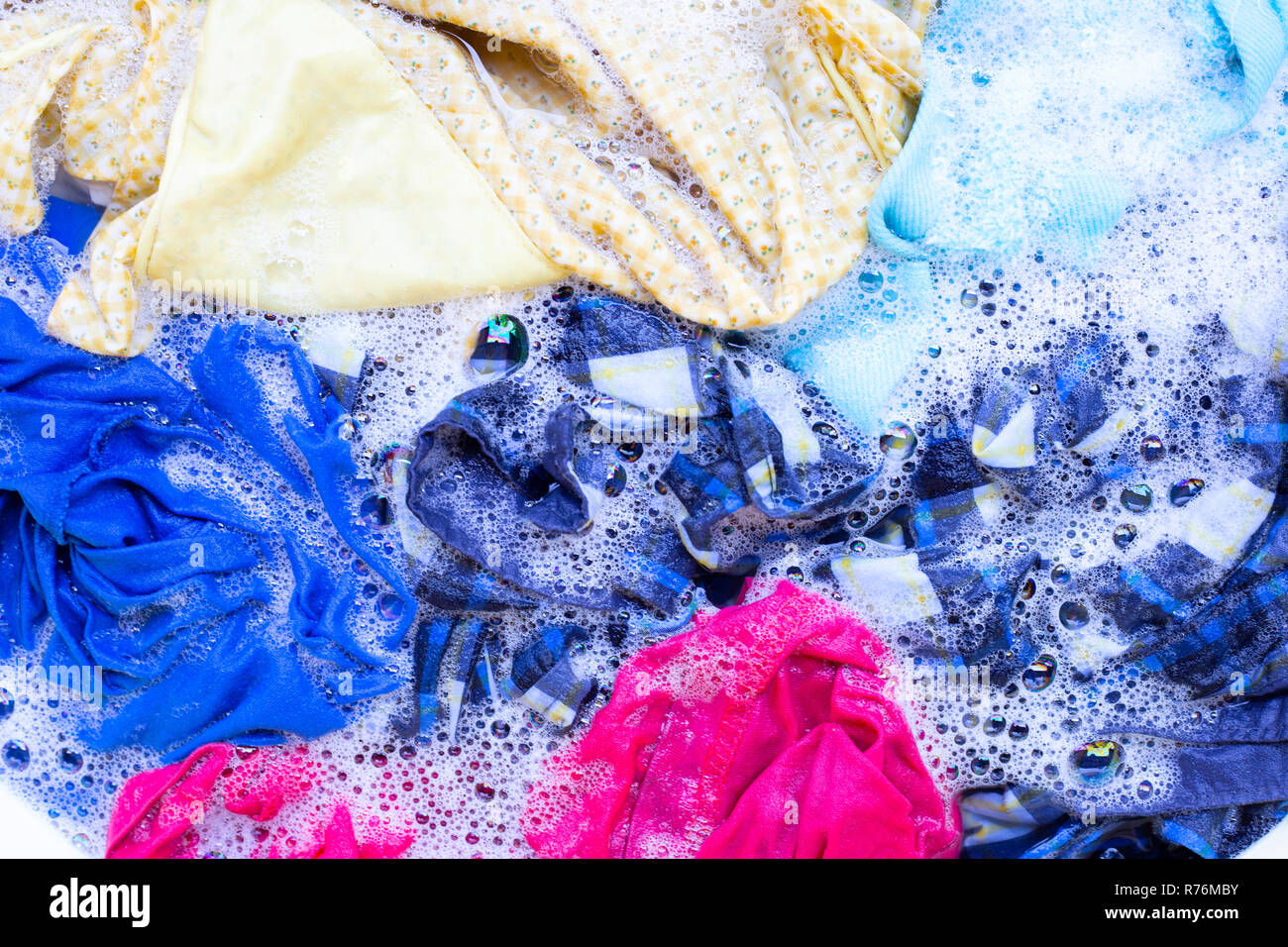 Washing clothes, colorful clothes soaked Stock Photo Alamy