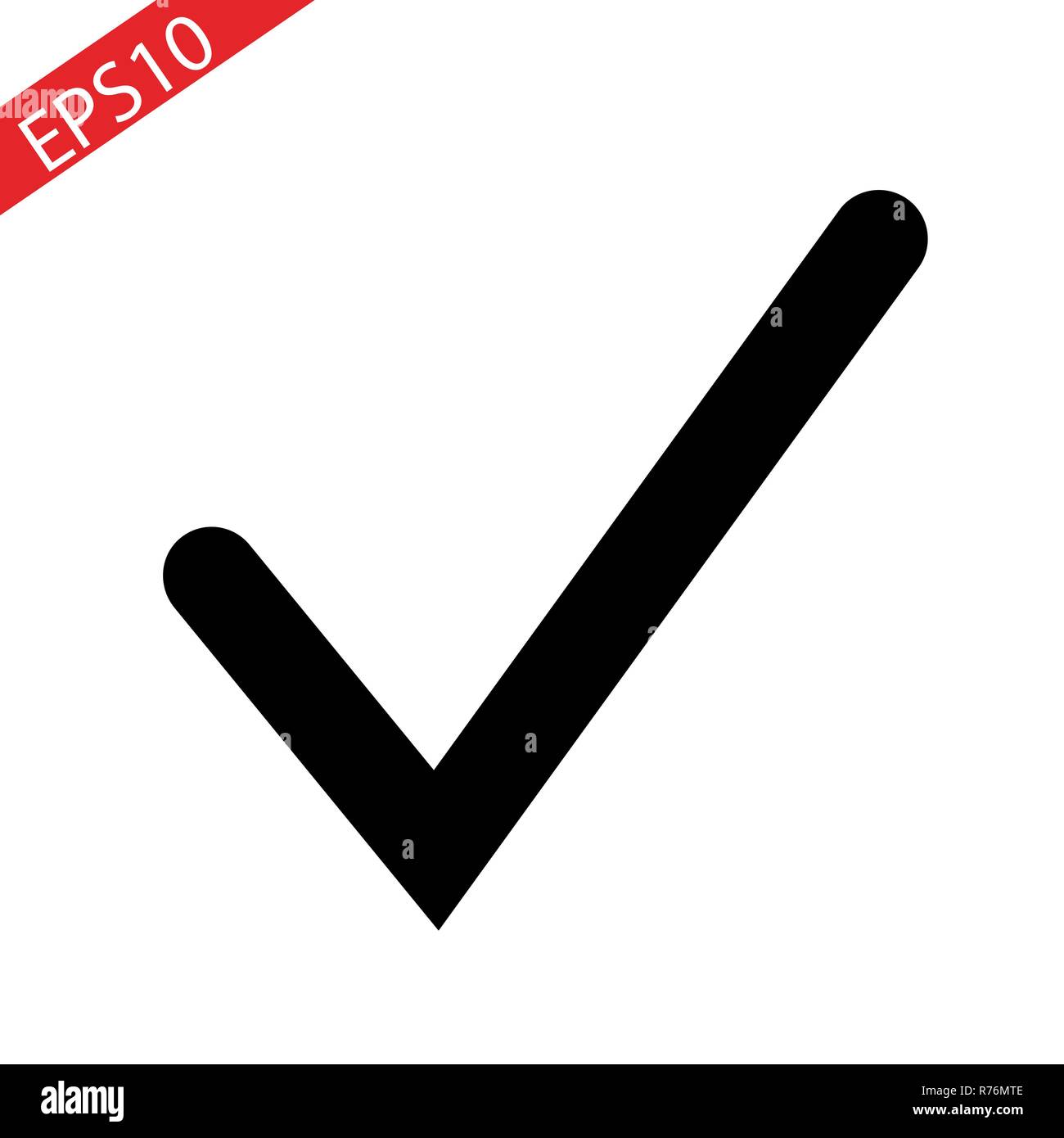 Black check mark icon. Tick symbol, tick icon vector illustration