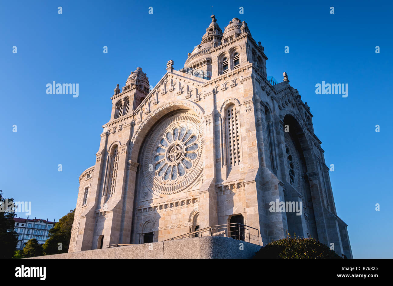 architectural detail of Santa Luzia basilica in Viana do Castelo in northern Portugal Stock Photo