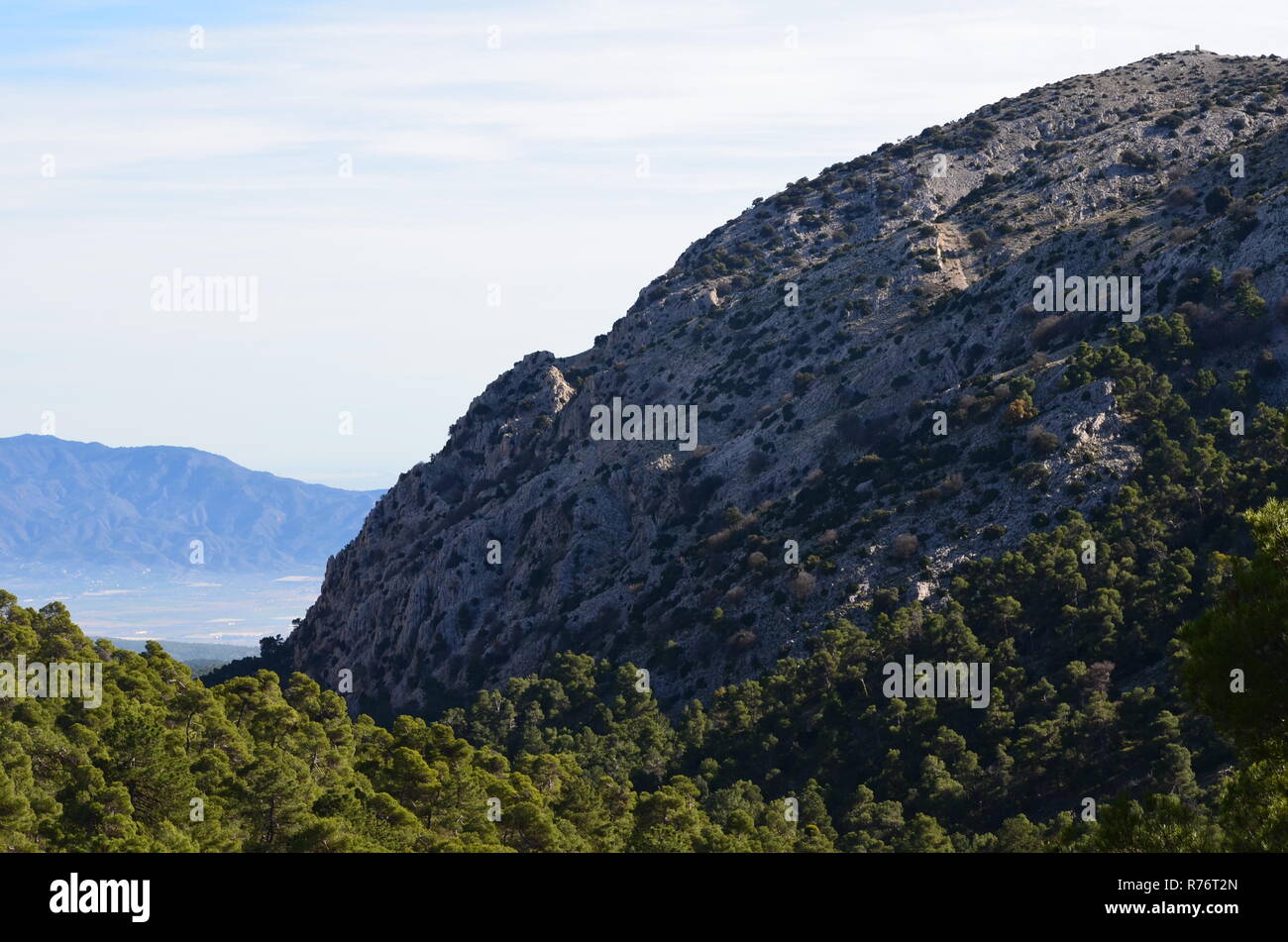 Morrón de Alhama mountain trail, Sierra Espuña massif, Murcia (Southeastern Spain) Stock Photo